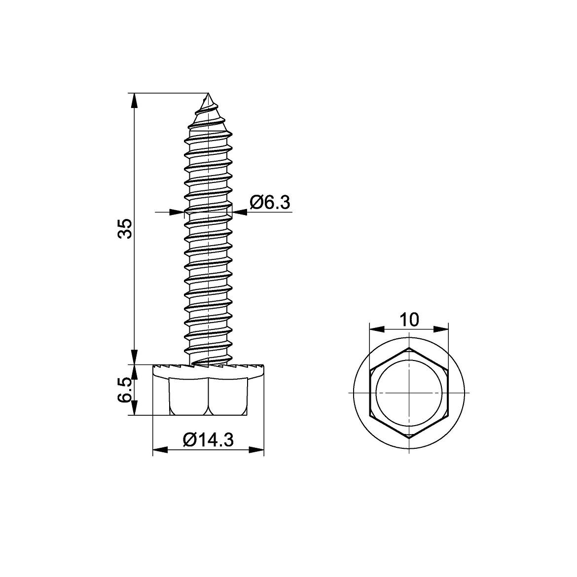 Door screw 6,3x35mm